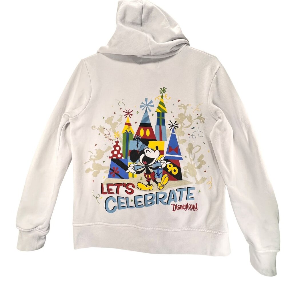 Disneyland Resort Hoodie Mickey Mouse Lets Celebrate Lg Pockets Embroidered